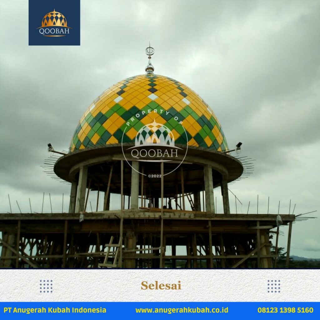 Masjid Ar Rahman Kutai 5 Pemasangan Kubah di Mushola Ar Rahman Kurtai-Jual Kubah Masjid Mirror Gold