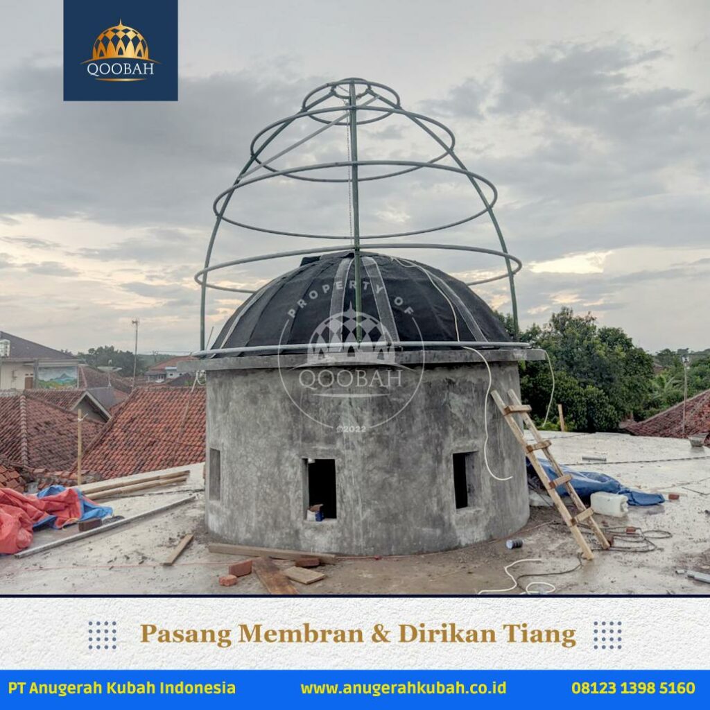 Masjid Dorurohim Majalengka Anugerahkubah co id 4 Pemasangan Kubah Panel untuk Masjid Durorohim Majalengka Jawa Barat