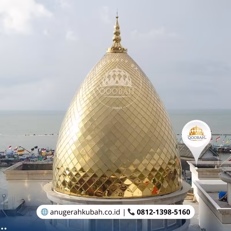kubah masjid jember stainless gold